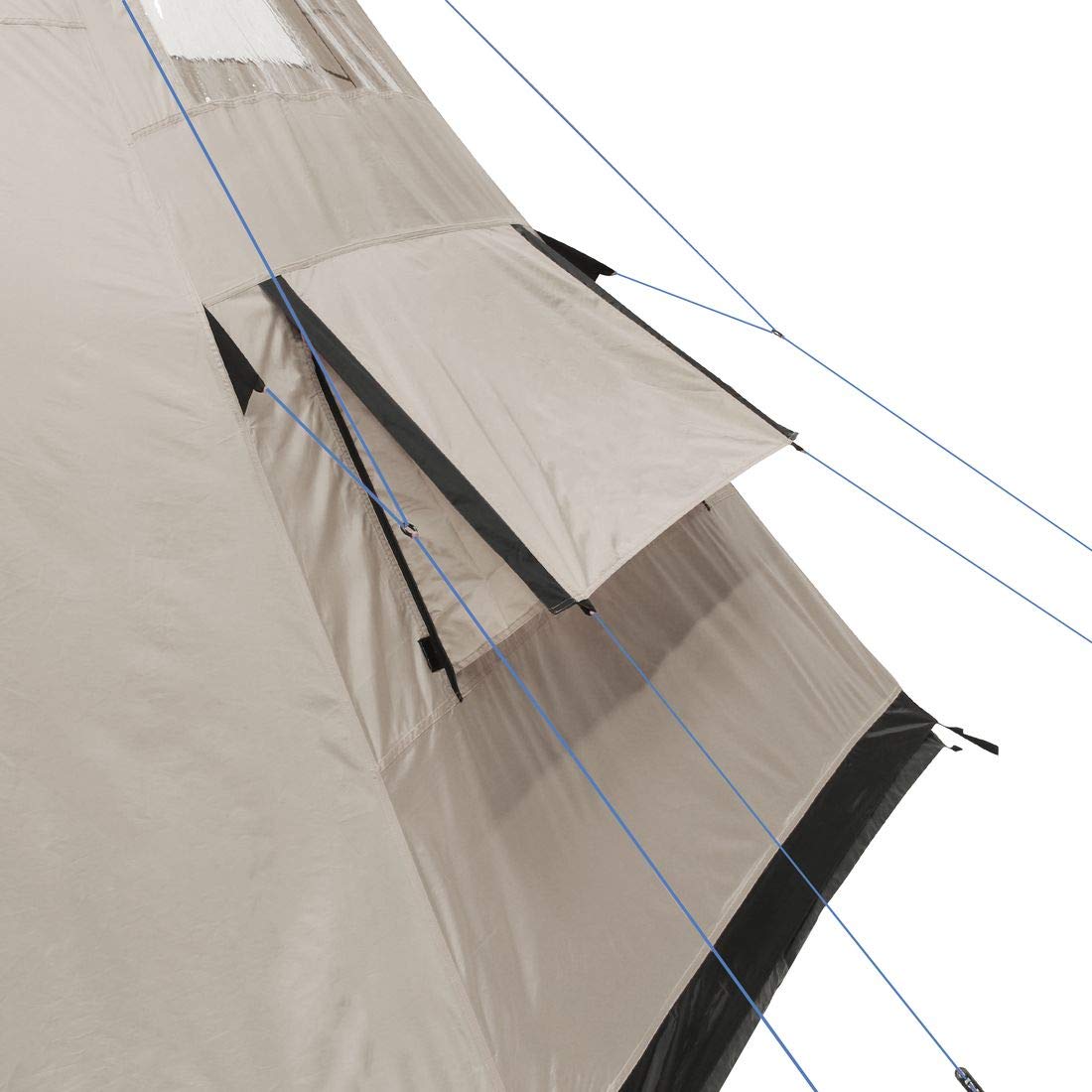 your GEAR Tente Numana 400 Tente tipi familiale 4-6 Personnes auvent Hauteur Libre Tapis de Sol Cousu imperméable 5000 mm Gris Beige