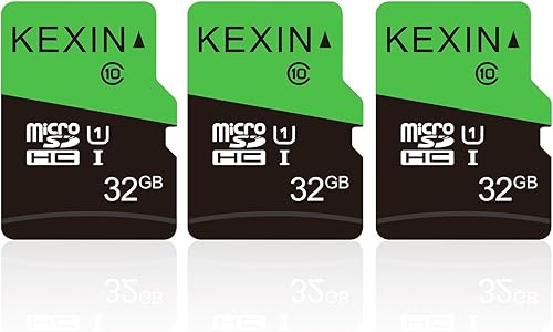 KEXIN Paquete de 3 tarjetas de memoria Micro SD de 32 GB, tarjetas de memoria MicroSDHC UHS-I clase 10, tarjeta de alta velocidad, C10, U1, 32 GB,