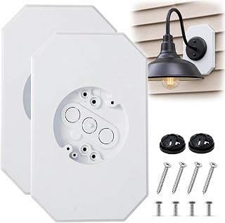 Podoy Vinyl Siding Mounting Block with Built-in Electrical Box (2Pcs White)