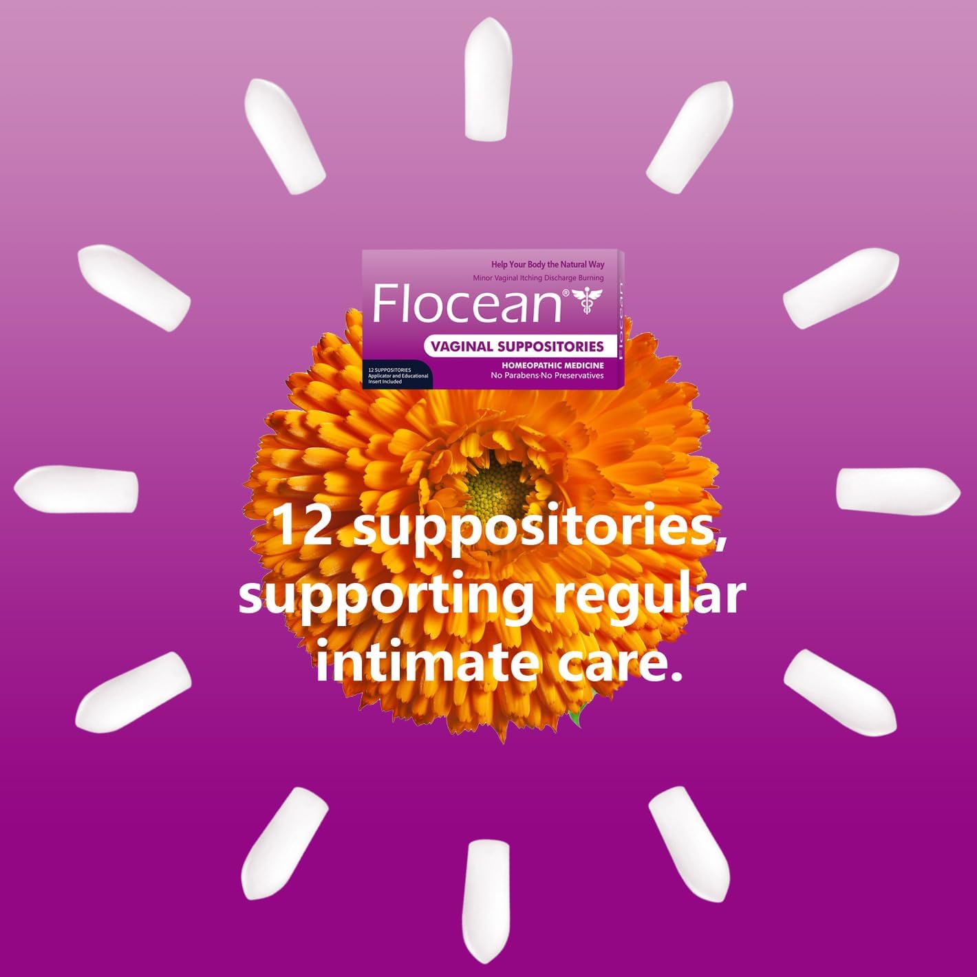 Calendula Vaginal Suppositories for Women - Herbal Alternative to Boric Acid Suppositories, Supports pH Balance, Odor Control & Itching Relief, Paraben-Free & Preservative-Free, 12 Count - Image 5