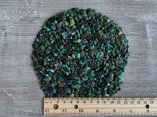 Image of GAF TREASURES 2 oz Lot Natural Emerald Semi Emerald Tumbled Gemstone Chips, Emerald Crushed Mini Crystals, Undrilled Crystal Chips (Emerald)