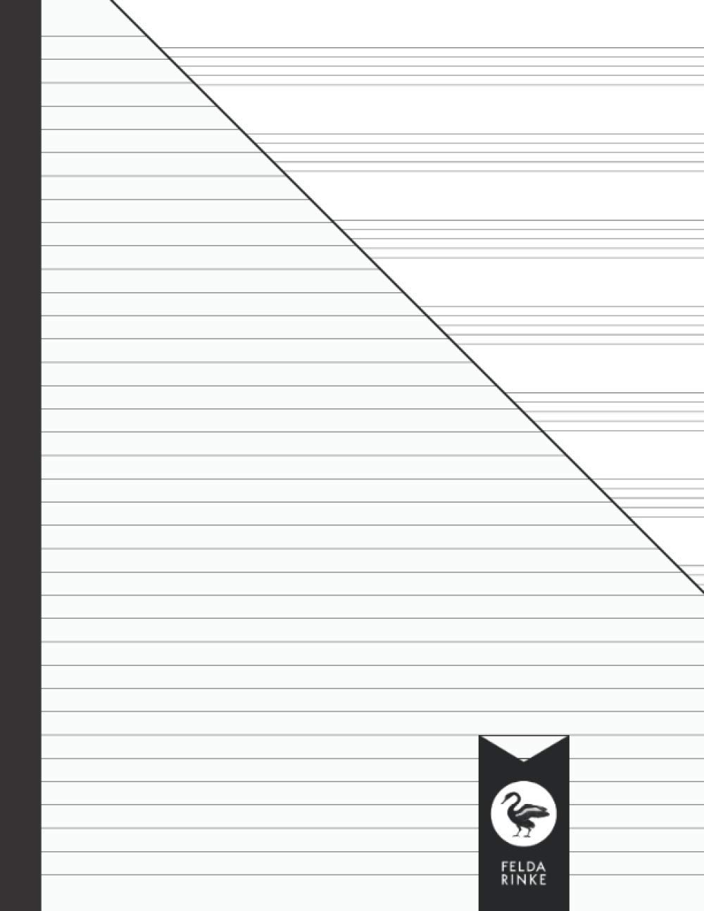 Large Music Workbook 8.5" x 11" One Side Stave One Side Lined: Music Manuscript Notebook | Exercise Book | Staves and Lines | Large Format | 110 Pages - 55 Sheets