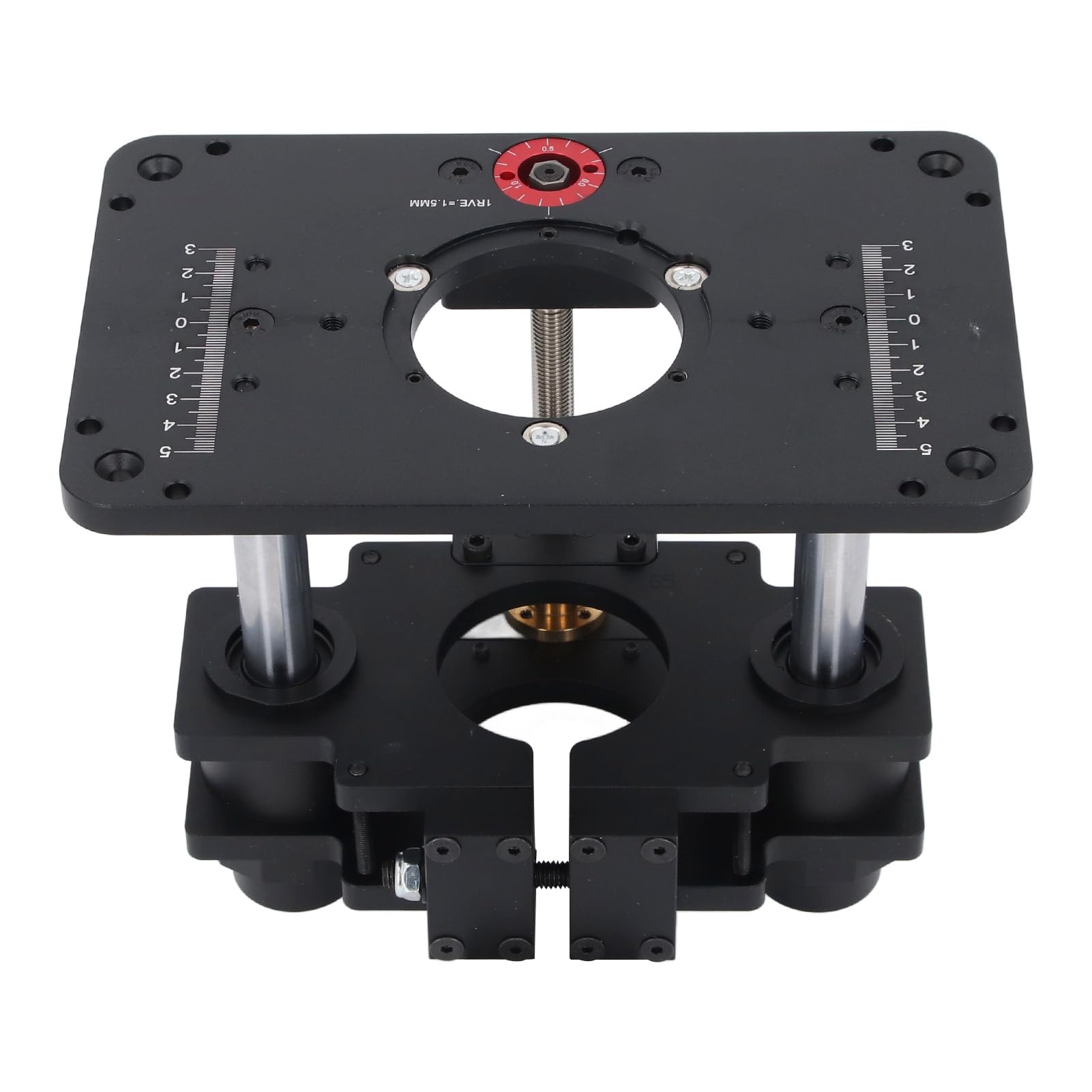 Kadimendium de Elevación de Enrutador con Precisión Mecanizada CNC, Portátil y Duradero para Enchapadoras de Bordes, Mesas de 69 Mm de Diámetro, 25 a 50 Mm de Grosor