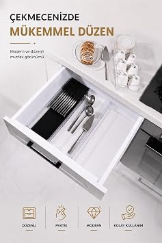 Sas Haus  ekmece  i B akl k Organizer B lmeli Mutfak D zenleyici Siyah S-11029