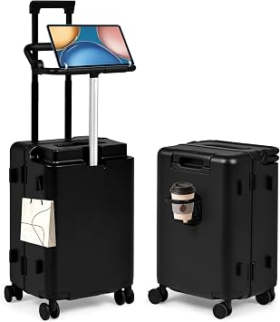 smilesun 20" Kids Ride On Suitcase with Adjustable Fence, Luggage with Seat
