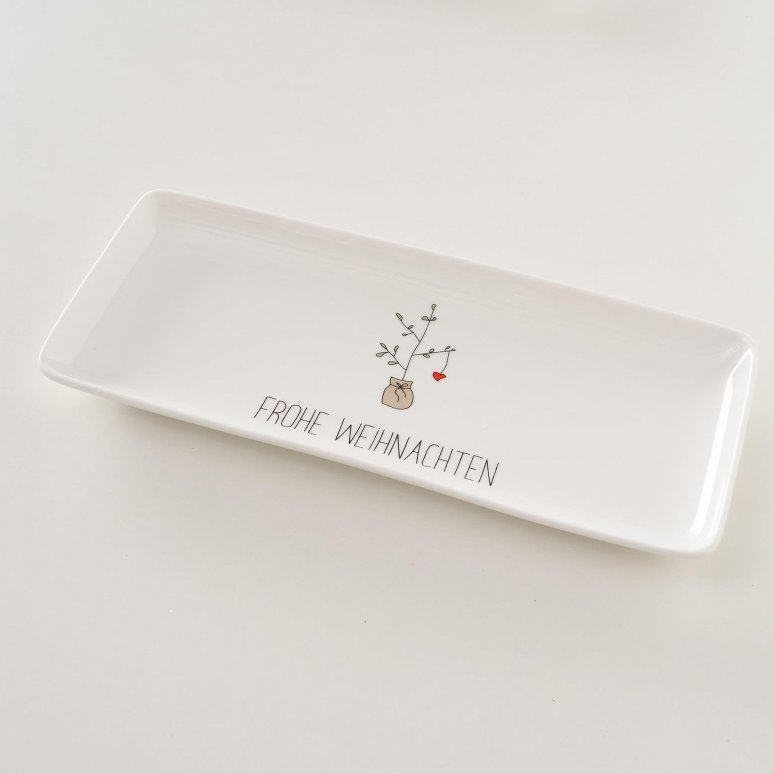 Piatto Da Portata Rettangolare In Porcellana MamboCat Anna – Bianco 35,5 Cm Per Torte E Biscotti