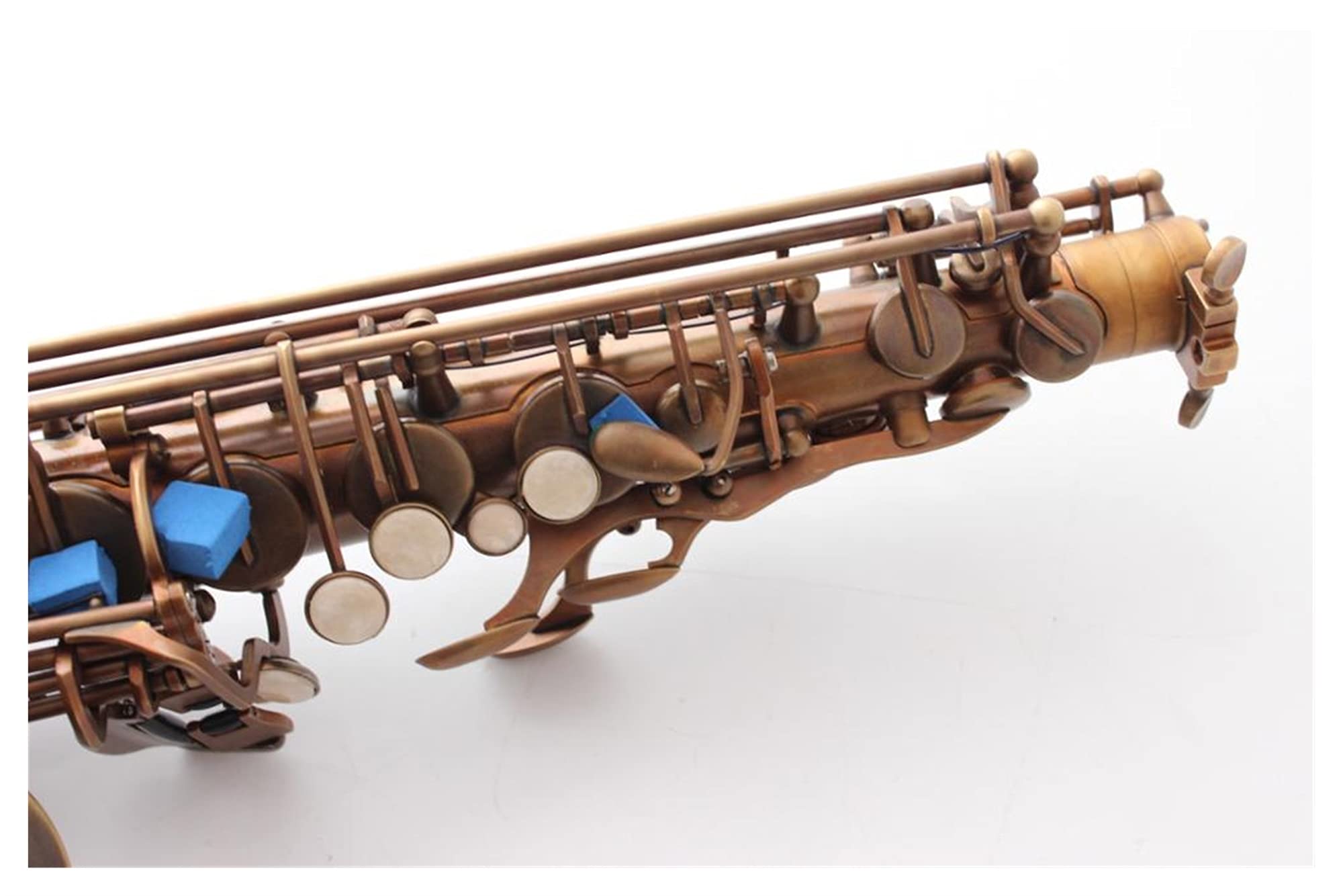 Sassofono Contralto Rame Antico Sax Contralto Bronzo retrò Tipo Chiave Strumento a Fiato