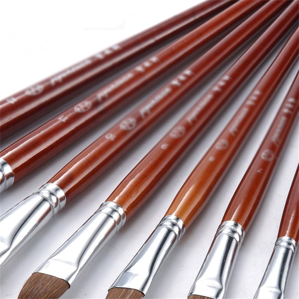 Round Brush Wooden Handle Odd-Even Oil Painting Supplies Pen Water Chalk Watercolor Brush