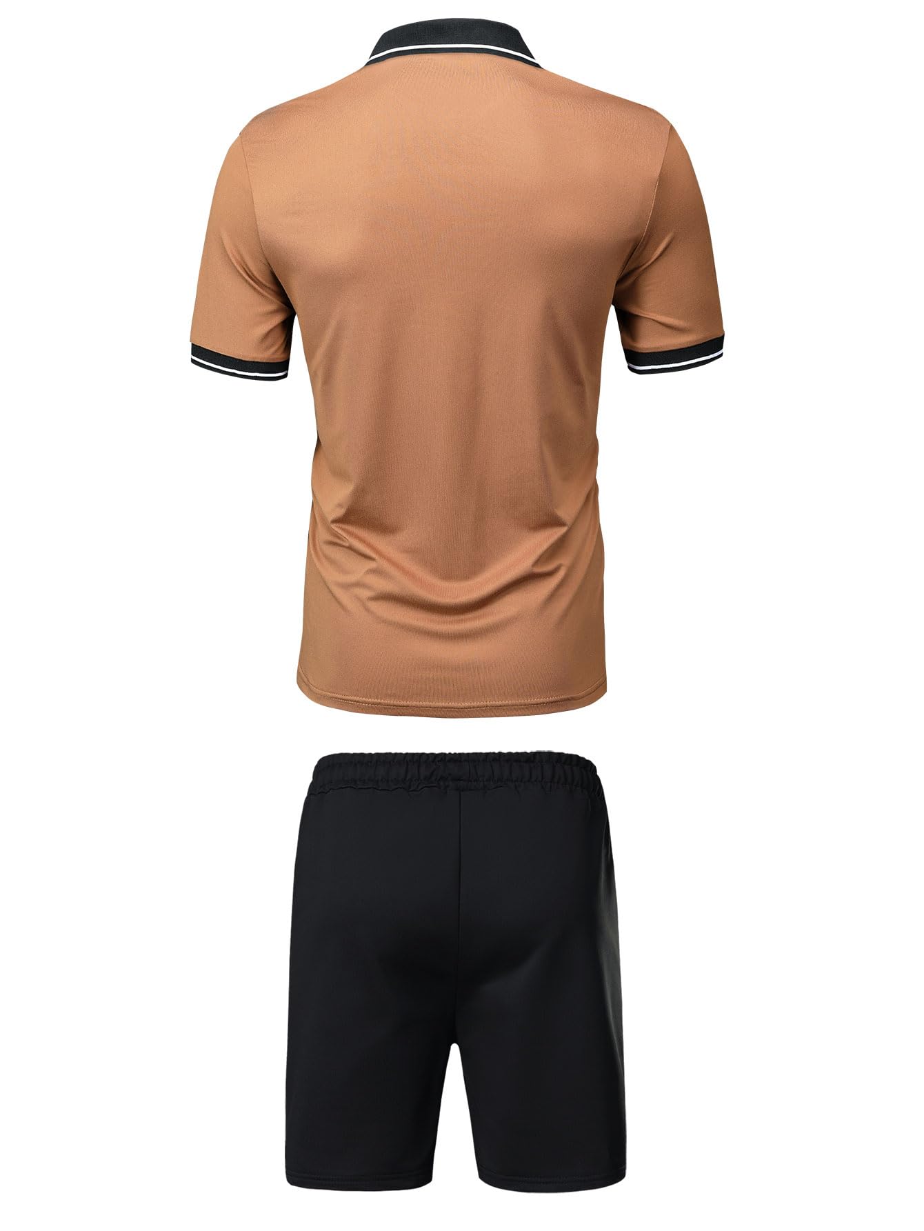 Conjunto de 2 piezas de polo corto con estampado de letras de París para hombre, casual, vacaciones, playa, deportes, atleleeved — view 2