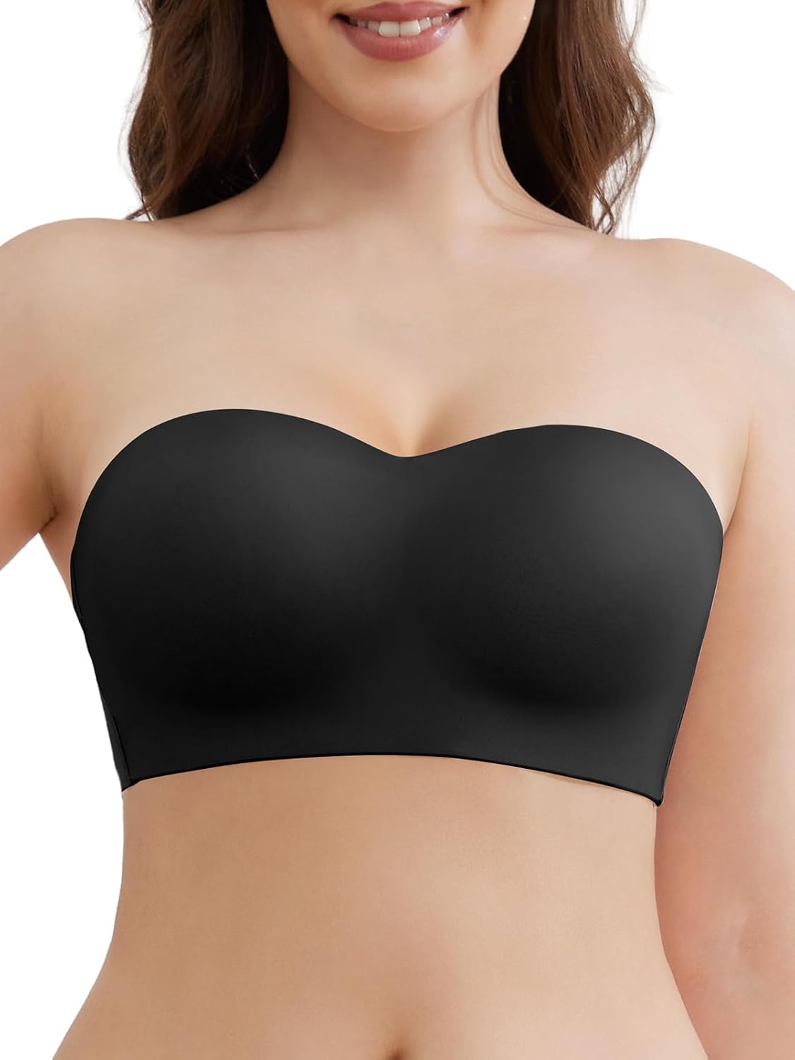 Slimers Seamless Strapless Bra for Women: Multiway Push Up Wireless/Underwire Strapless Bras Invisible Non-Slip
