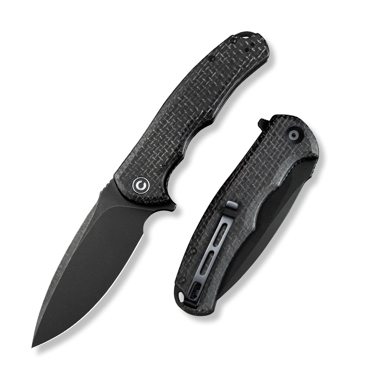 CIVIVIFolding Pocket Knife- Praxis Flipper Liner Lock Knife, 3.75 Black Stonewashed Blade with Micarta Handles, Reversible Clip for Everyday Carry Outdoor Use C803G