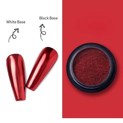 Miniatura 4 de Polvo de uñas cromado de Navidad, espejo de uñas rojo y verde, polvo holográfico, efecto de espejo metálico mágico, decoración de manicura esmaltada