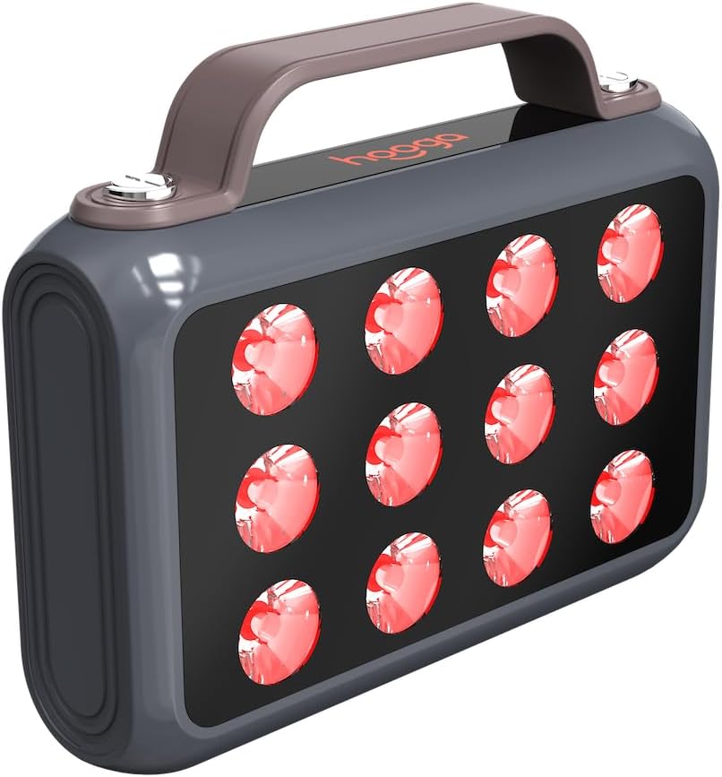 Hooga Charge Portable Red and Near Infrared LED Light Device, 660nm 850nm Dual Wavelength, Rechargeable with Travel Case