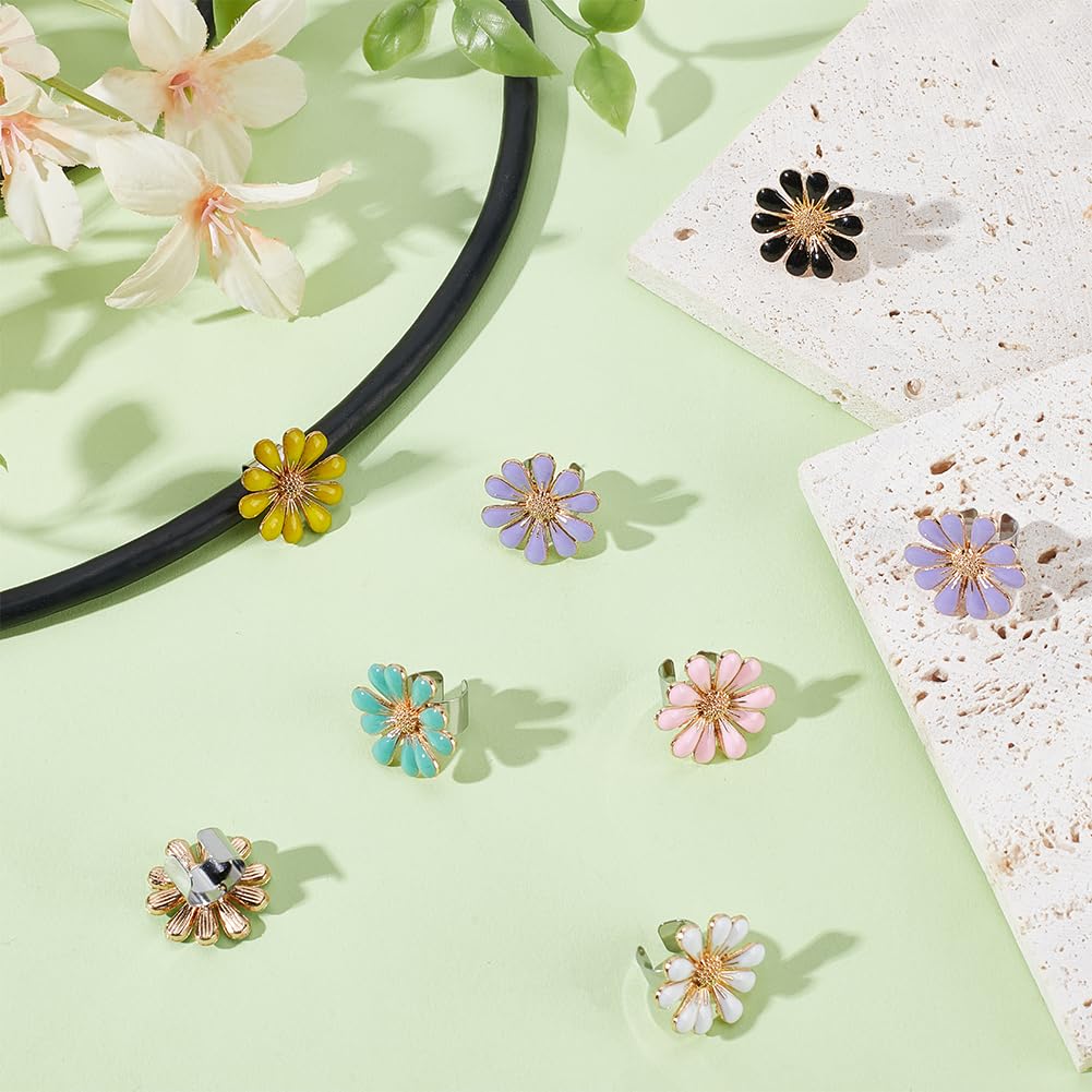 OLYCRAFT 12pcs 6 Colors Daisy Stethoscope Charms 0.6x0.7 inch Flower Stethoscope Tag Stethoscope Adjustable ID Tag Charms Stethoscope Charms Stethoscope Accessories for Doctor Nurse Medical Assistant
