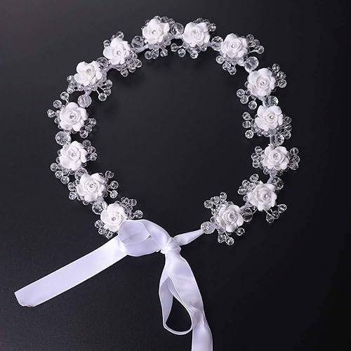 Miniatura 3 de fxmimior Diadema de cristal con diseño de flor para niña de boda accesorios para el pelo para mujeres y Gilrs