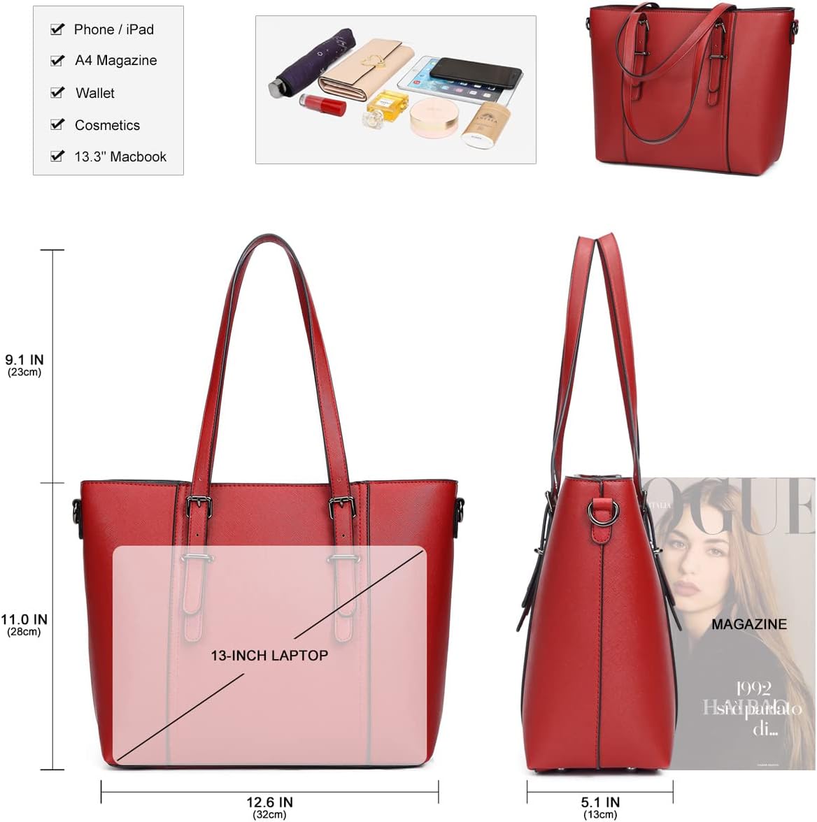 Women Purses and Handbags Tote Shoulder Bag Top Handle Satchel Bags for Ladies - Image 4