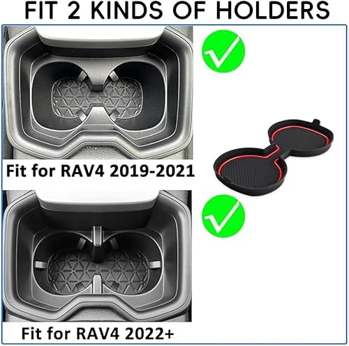 Miniatura 5 de Auovo Insertos de portavasos 3D para Toyota RAV4, accesorios 2025 2024 2023 2022 2021 2020 2019 de silicona para consola central portavasos,