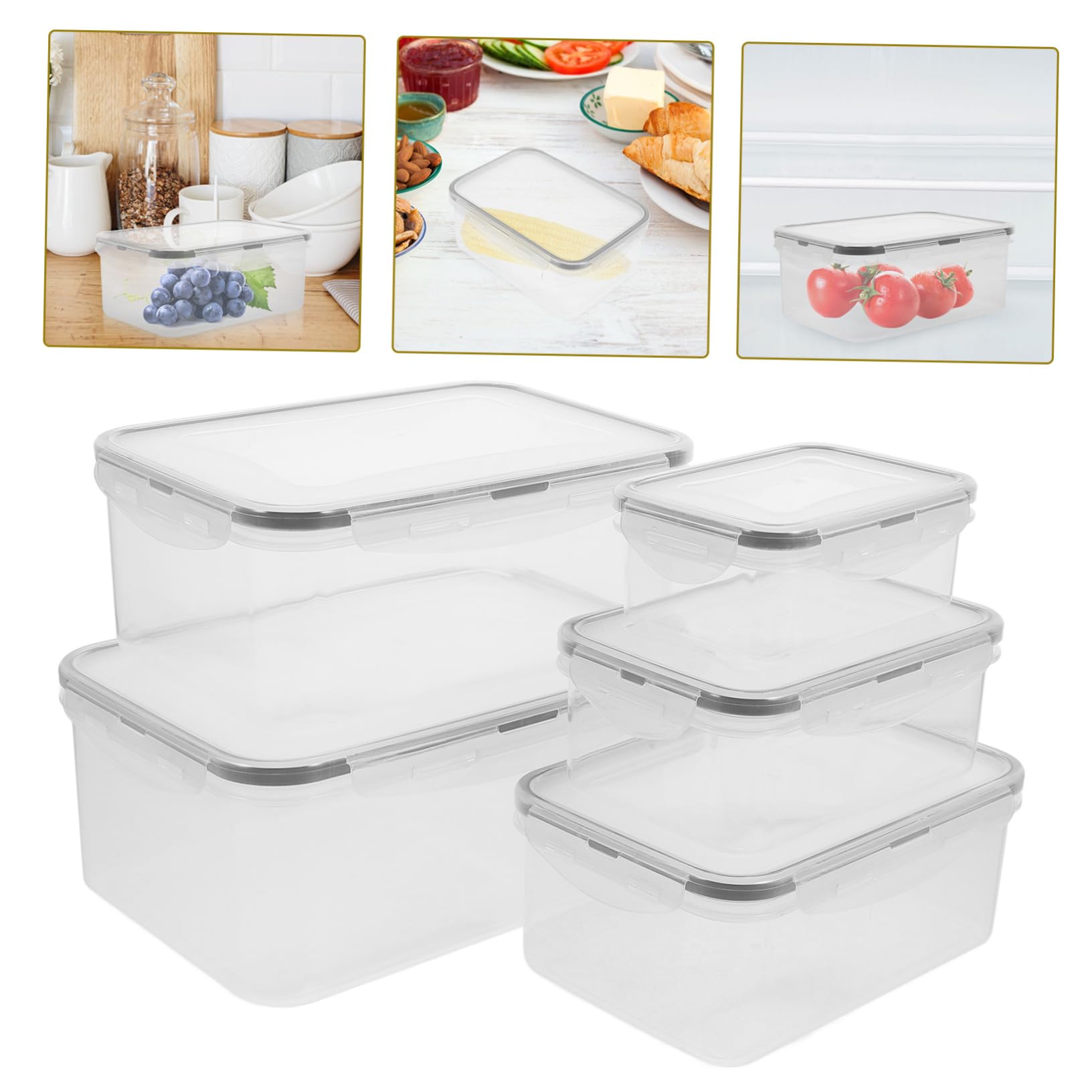 PRETYZOOM 15piezas Contenedores De Almacenamiento Para Frigorífico De Cajas Apilables Con Tapa Para Frutas Verduras y Alimentos Material Seguro y Para Refrigeradores y Congeladores