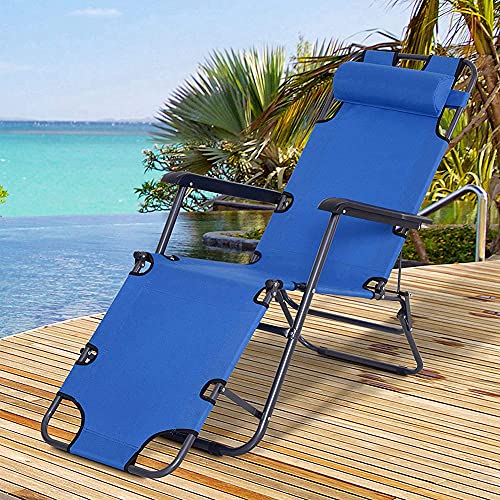 Chaise longue pliable légère et confortable avec appui-tête réglable - 5