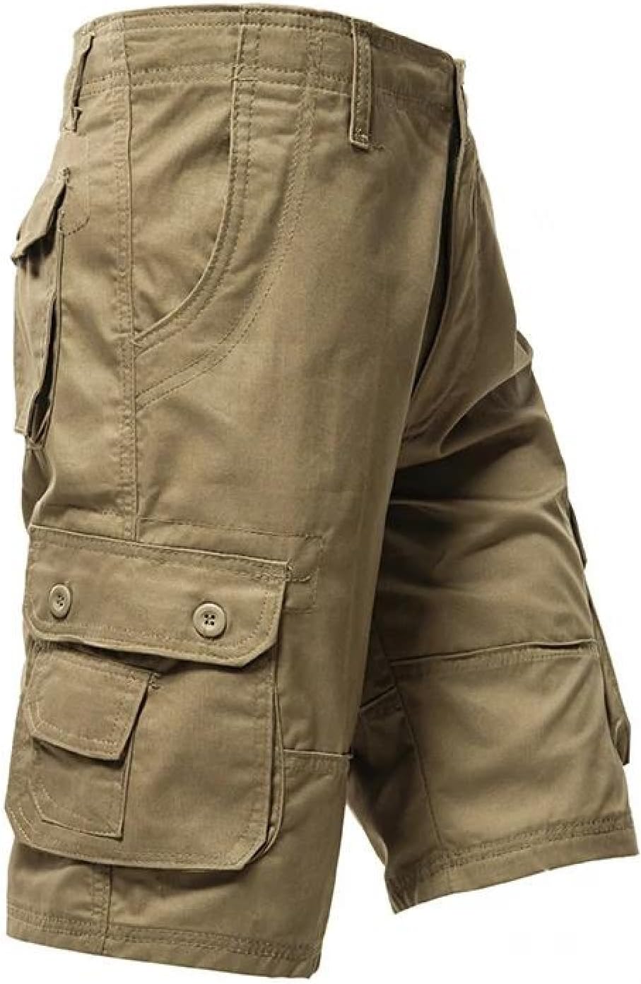 Men's Big Size Cargo Shorts Loose Straight Hip Hop Sports Knee-Length Shorts Casual Pants with Pockets