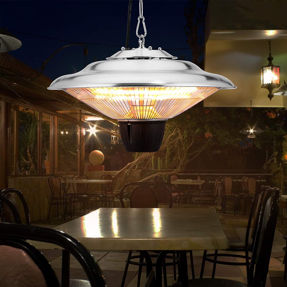 Monzana Stufa a Infrarossi 1500W IP24 Lampada da Soffitto Alogena