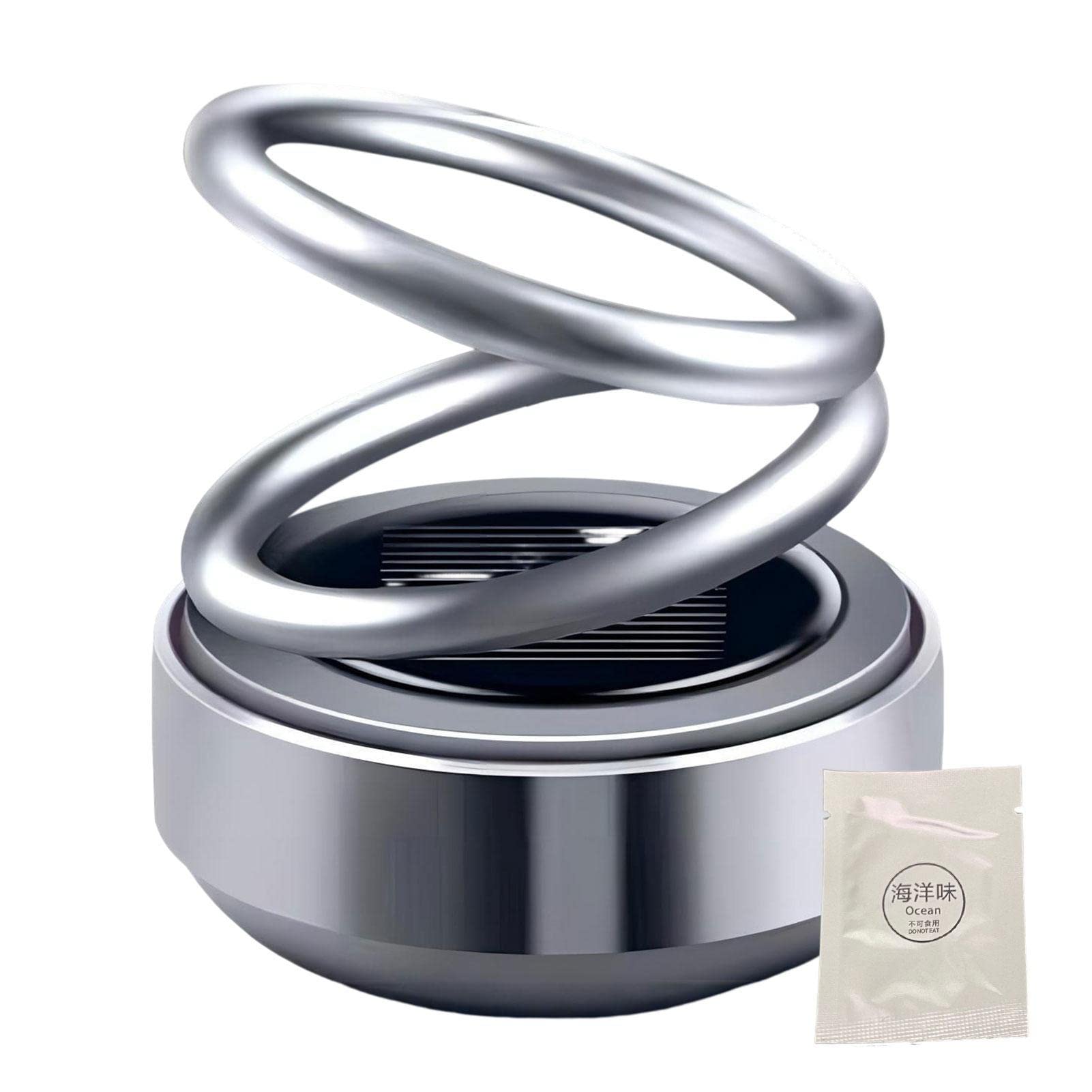 Car Perfume Diffuser | Solar Rotating Air Freshener | Car Diffuser Air Freshener| Solar Rotating Double Suspension Car Aromatherapy Ornament | Vehicle Interior Decoration Ornaments For Car,Home