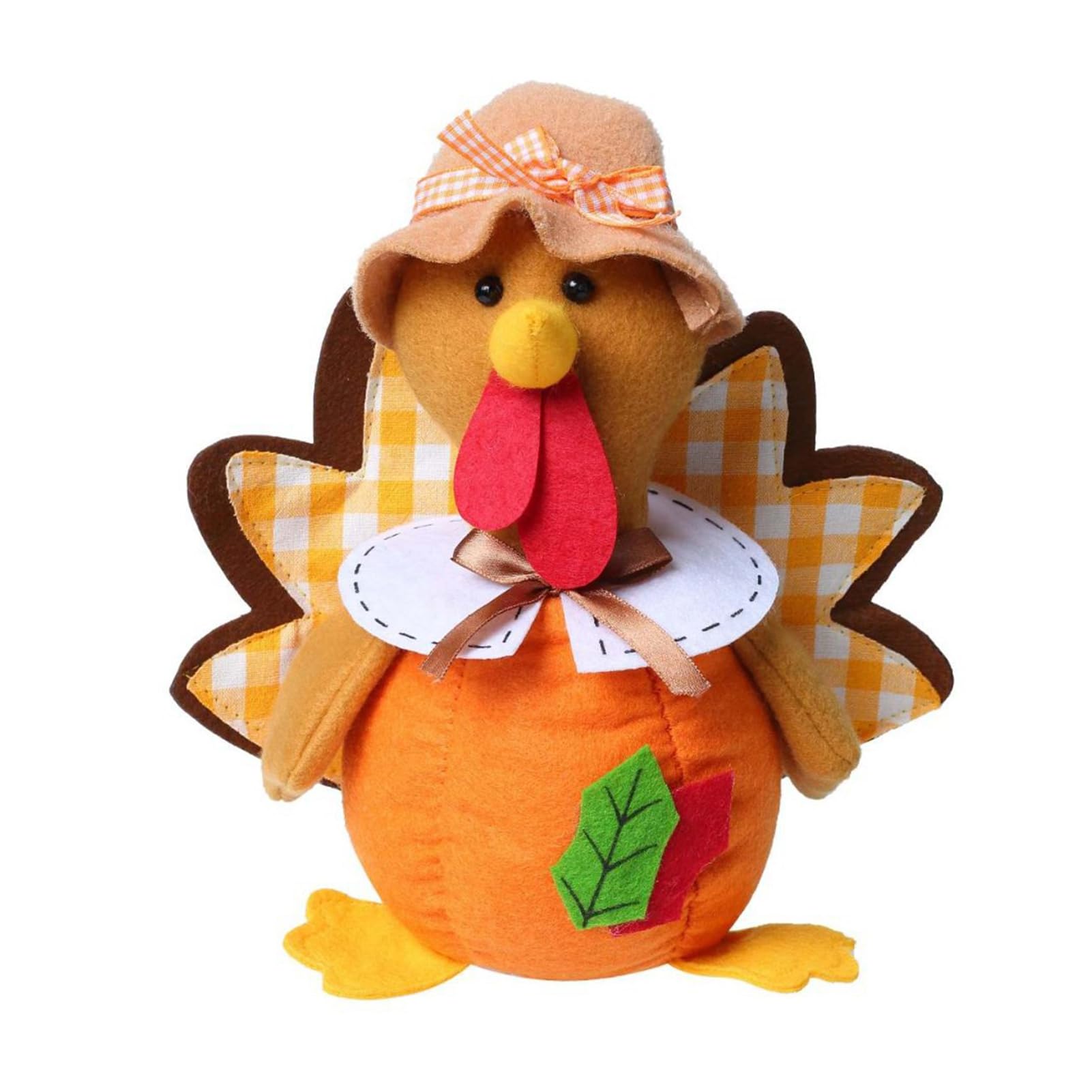 pidodou Plush Turkey Doll Autumn Harvest Decor for Home Desktop