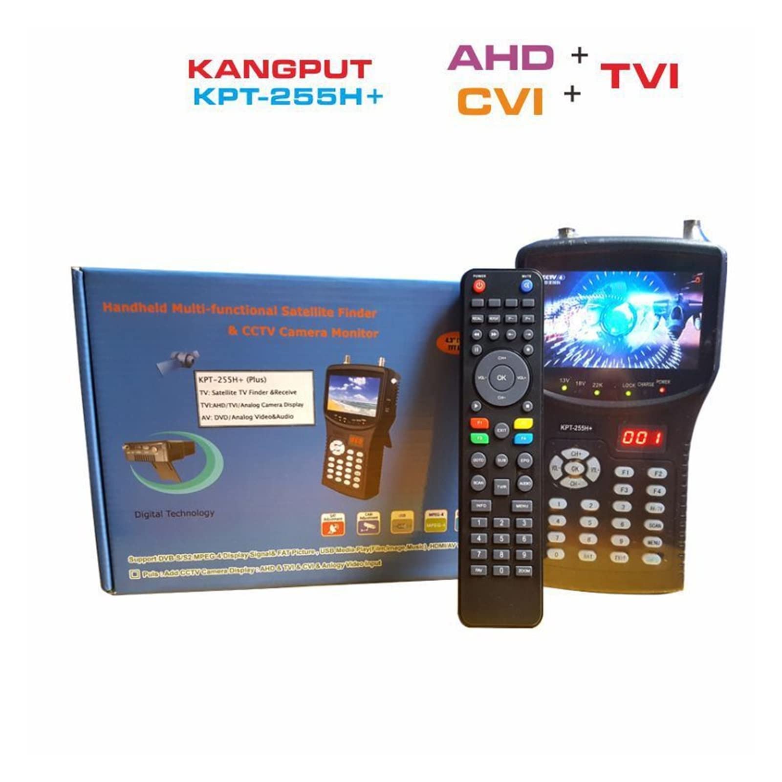 Medidor de Intensidad de señal de TV, KPT-255H + DVB-S2 Super Digital TV Receptor Codificador Modulador Full HD Sat Finder Ver Canales gratuitos Satélite,Buscador de satélites