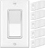 [Paquete de 50] BESTTEN interruptor de luz de pared decorativo unipolar con placa de pared, 15A 120/277V, interruptor de paleta encendido/apagado, certificado UL, blanco 1