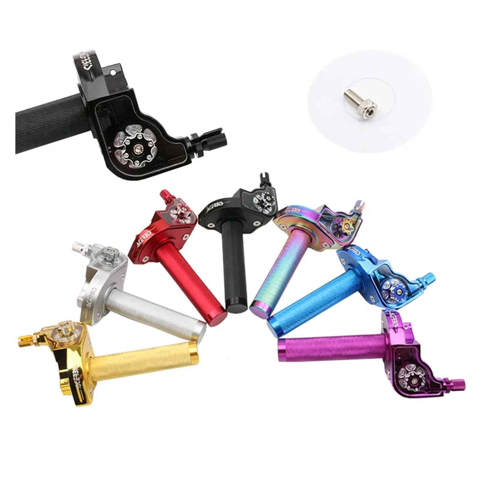 Empuñaduras Manillar Acelerador Universal, Empuñaduras Giratorias para Manillar, Tapas para Extremos De Manillar De Motocicleta, Ciclomotor, Scooter, Funda De Goma(Gray)