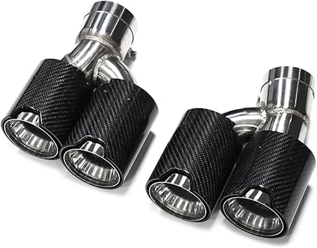 Compatible For 2018-2023 BMW 5 Series 525i 530i 540i G30 G31 Square Exhaust Tip Tip Upgrade M5 Quad Carbon Fiber Muffler Exhaust SystemsCarbon Fiber C