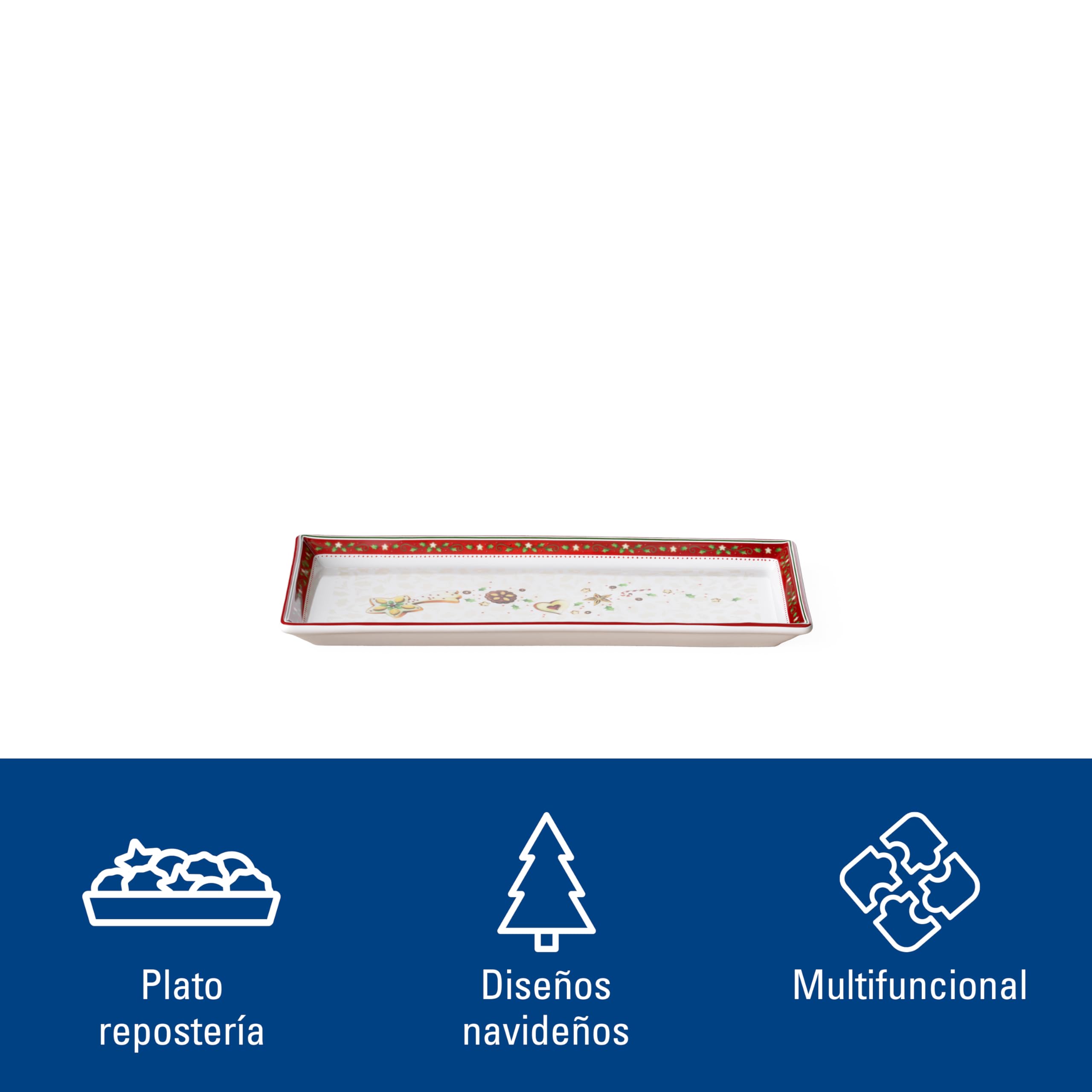 Villeroy & Boch Winter Bakery Delight Plata para Torta de 39 x 17 cm, Porcelana, Multicolor, 39x17x5 cm