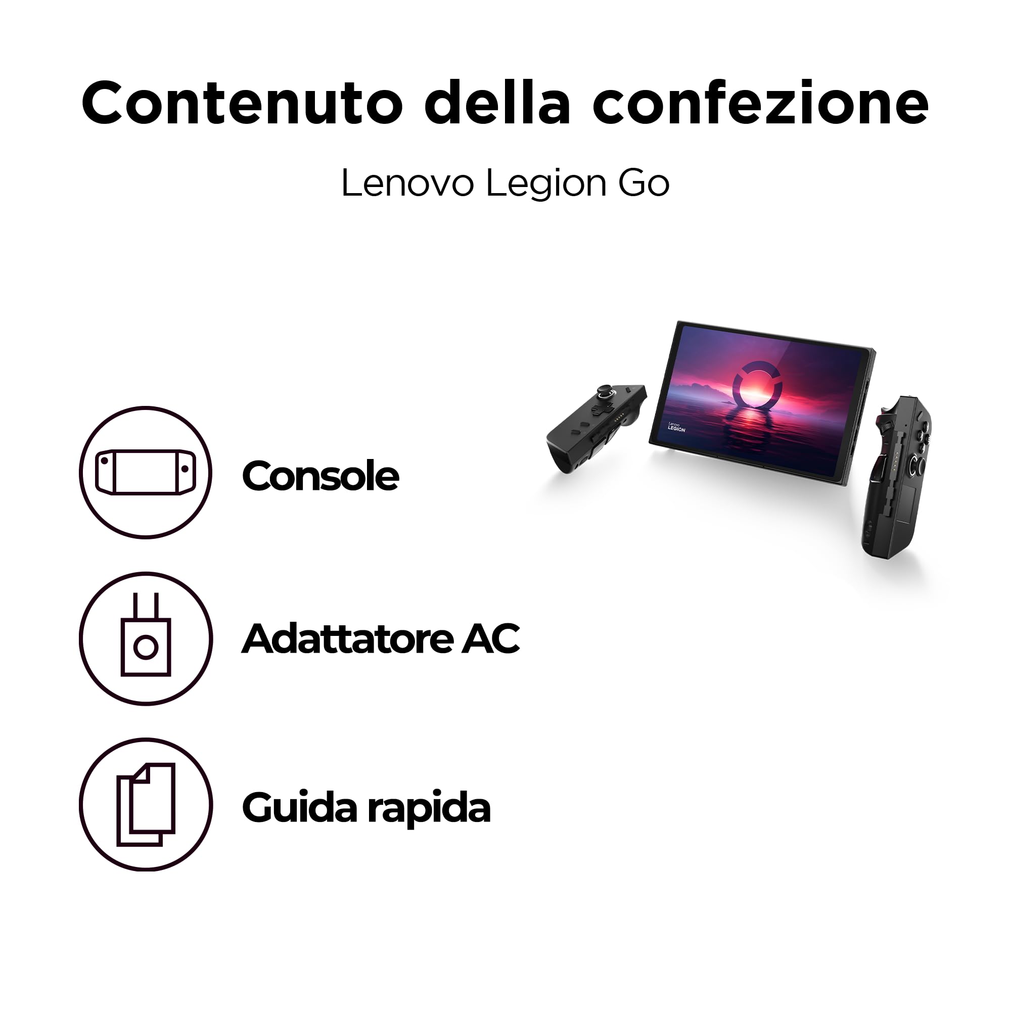 Lenovo Legion Go Console Gaming 8.8" 2.5K 144Hz Touch Display AMD Ryzen Z1 Extreme 1TB SSD 16GB RAM WiFi 6E Windows 11 Home Shadow Black