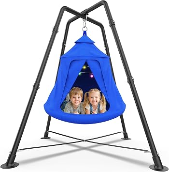 Tent Swing Set for Kids, Hammock Chair with X-Shaped Stand, 330 lbs