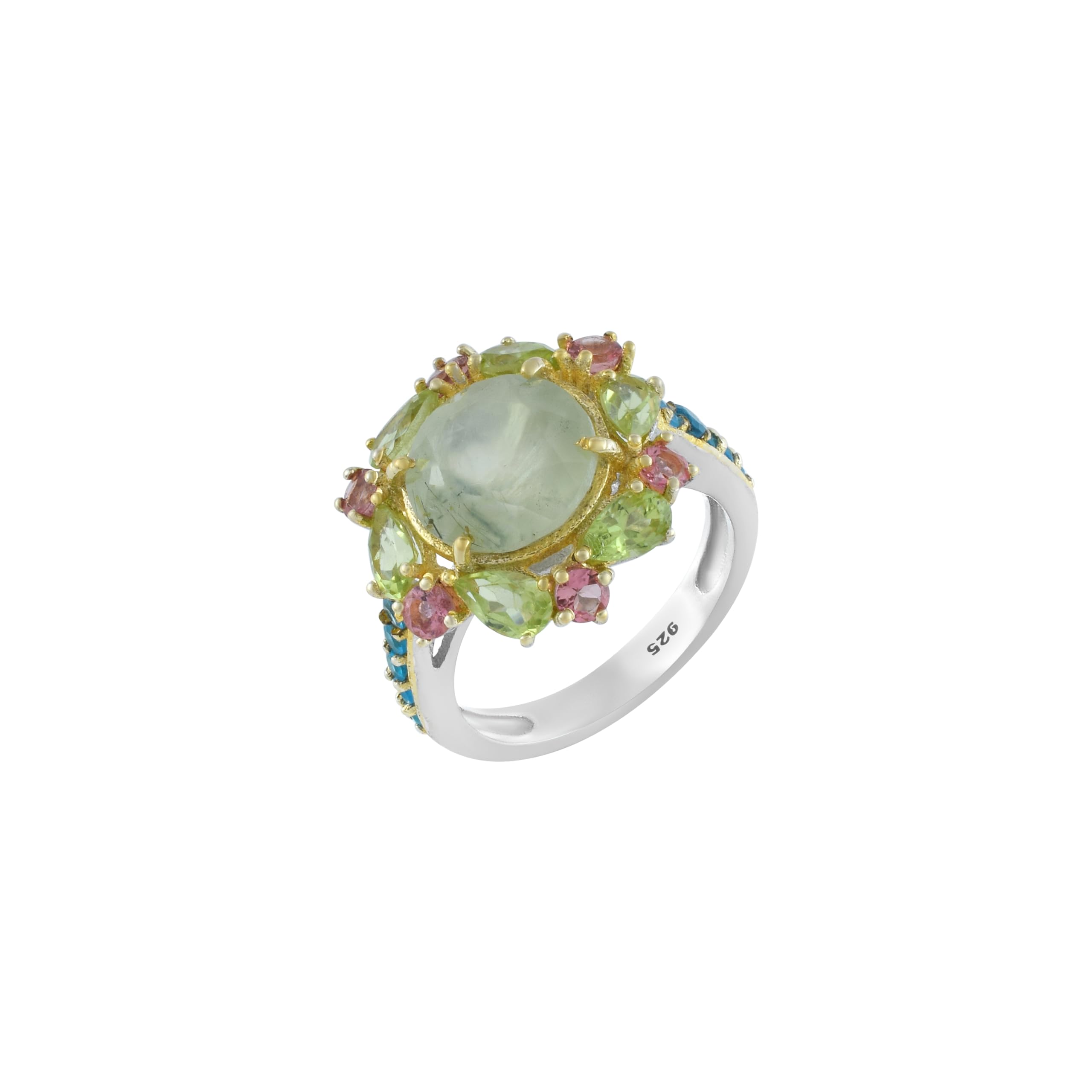 Bague plaquée or jaune prehnite, le cadeau de mode idéal - 6