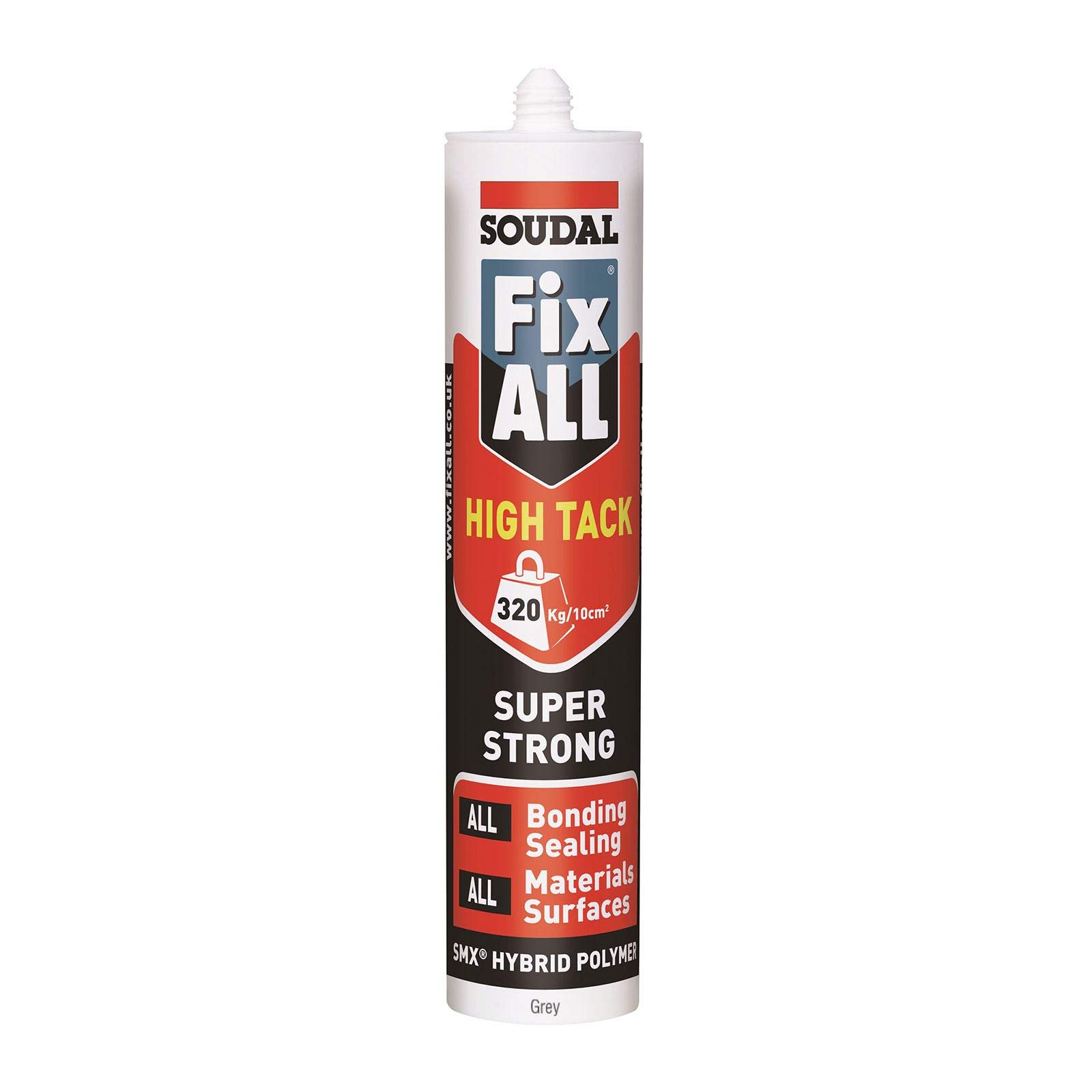 Grey Soudal Fix All Turbo High Tack SMX Sealant Strong Bond Adhesive Polymer Silicone