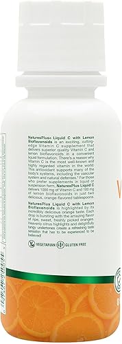 Miniatura 4 de NaturesPlus Vitamina C líquida - 1000 mg, 8 fl oz - con bioflavonoides de limón - Vegetariano, sin gluten - 8 porciones