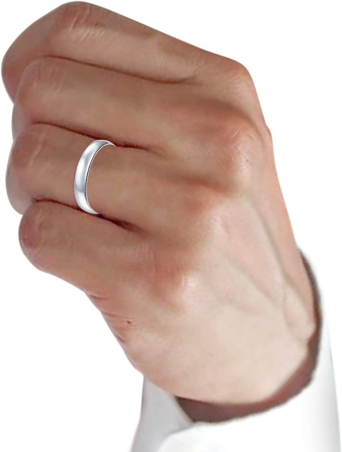 Blue Apple Co. Sterling Silver Wedding Band Ring Round 925 Sterling Silver (4MM)