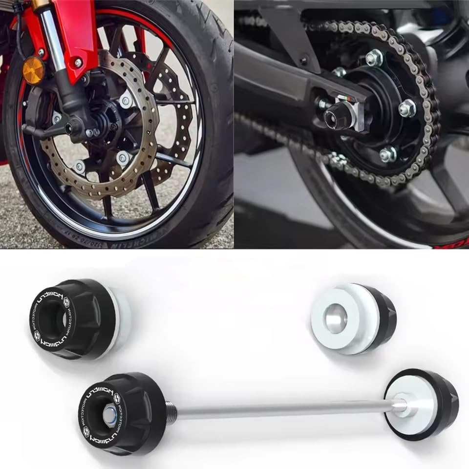 For Honda CB650R CBR650R 2019 2020 2021 2022 2023 2024 2025 2026 Front Rear Axle Fork Sliders Motorcycle Frame Crash Protector Wheel Hub Anti-Collision (One set)