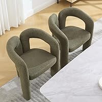 Vista 23 de SZLIZCCC Juego de 2 sillas de comedor modernas, sillas de sala de estar, sillón de tela, silla tapizada para sala de estar, cocina, oficina