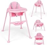 INFANS 8 in 1 Baby High Chair, Converts to Kids Table and Chair Set, with Drawing Whiteboard Building Block Tabletop, Suitable for Dinning Studying Playing (Grey)
