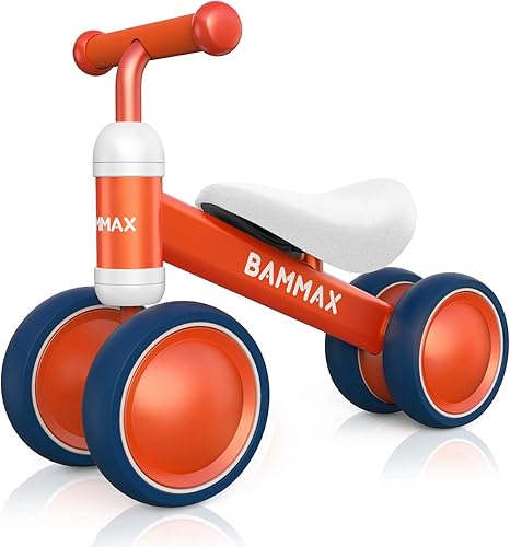 Bammax Bicicleta de equilibrio para bebés de 1 año juguetes de equitación para niños de 9 a 24 meses sin pedal bicicleta de bebé de 4 ruedas regalo
