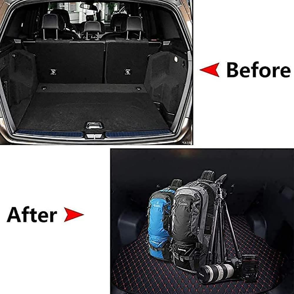 Lederen kofferbakmat voor Mercedes Benz EQC 400 2021, waterdichte anti-kras antislip kofferbakbeschermer pad interieuraccessoires,A/Black