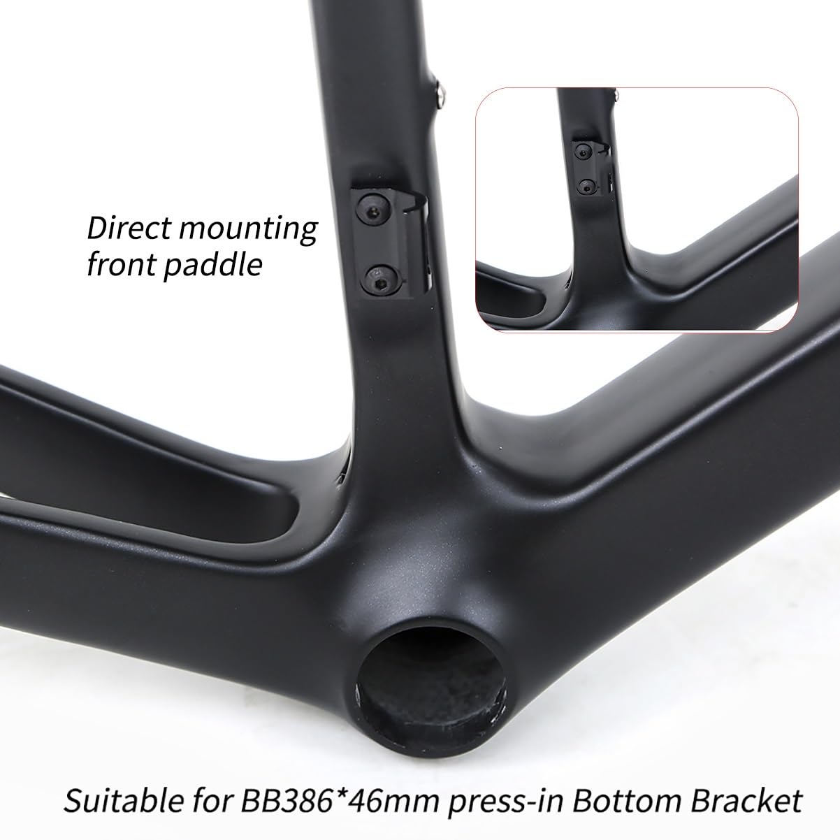 Cadre Vélo Carbone 700C Pour Gravel & Cross - BB386, Frein à Disque, Taille 49 à 58 Cm