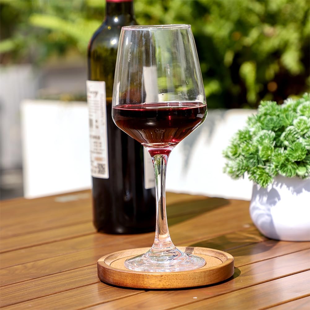 Wood Cork Coasters for Drinks Absorbent with Holder, WLWNWFT Acacia Wood Coaster Sets Rustic Farmhouse for Coffee Table Dining Table Wooden Table Coasters for Desk, Set of 6 4.33in - Image 7