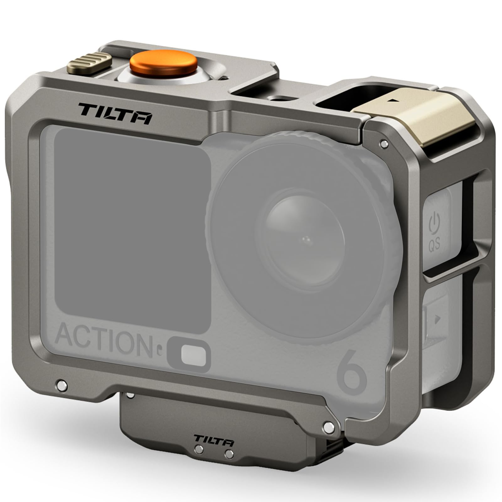 Tilta Action 6 Cage, Kit de Base pour Cage de Caméra Compatible avec DJI Osmo Action 6 avec Plaque de Montage à Dégagement Rapide - Gris Titane TA-T95-A-TG