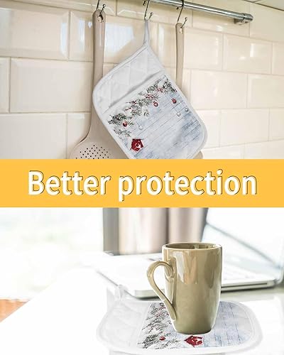 Miniatura 7 de Juego de 3 agarraderas de bola de Navidad para cocina, antideslizante y aislante de calor, juego de agarraderas de tela de toalla con bolsillo