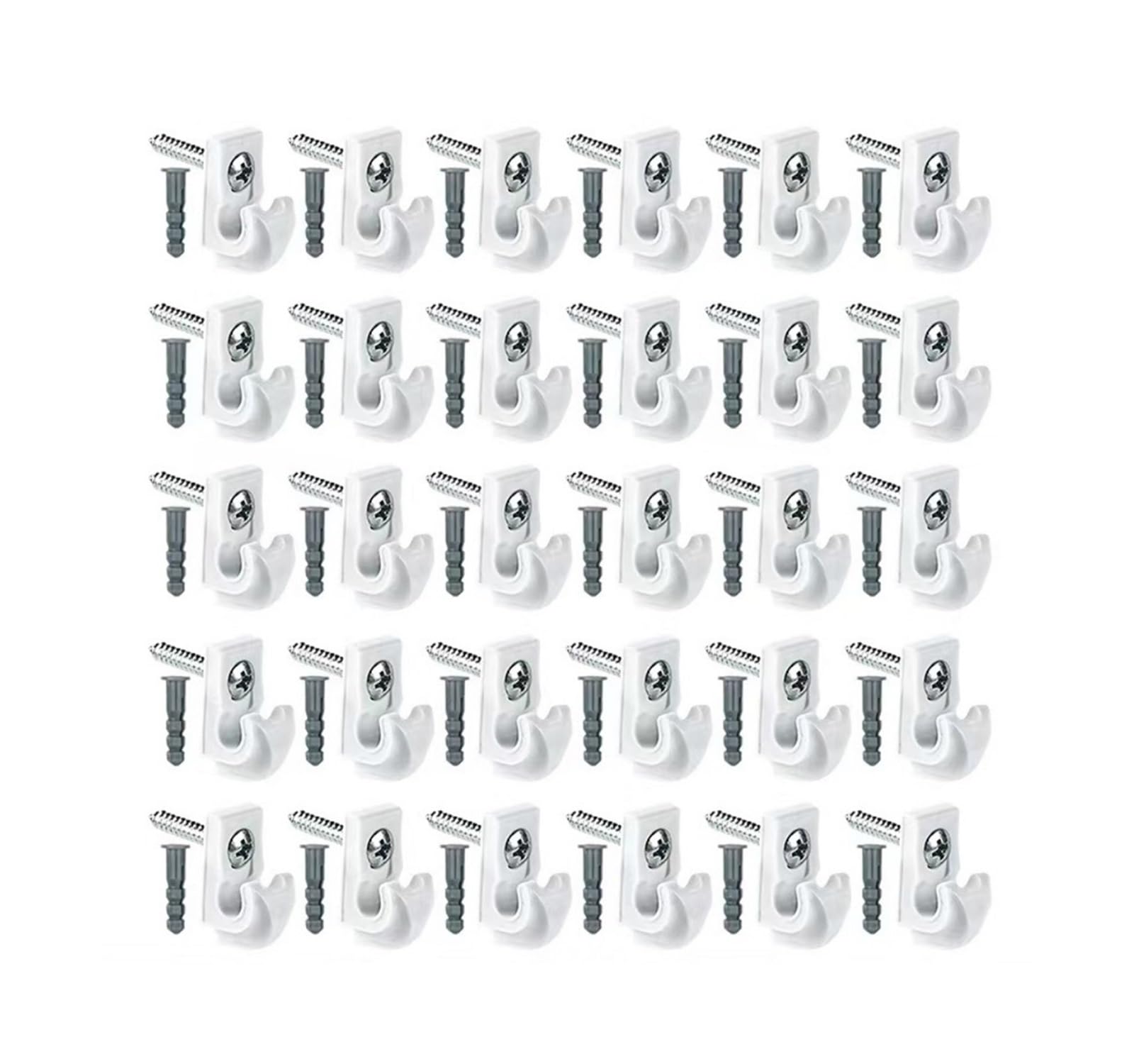 BAYNOPURIN Outdoor Light Hook 50-10Pcs String Light Hanger Hooks Heavy Duty Screw in Ceiling ABS Hanging for Outdoor Lamp & Plant Potted Holders(White-30pcs)