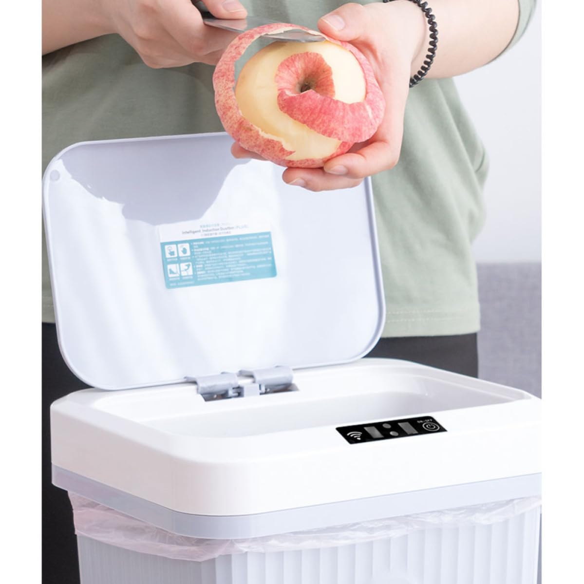 Ciieeo Bote de Basura Inteligente con Sensor, 16l, Plástico, USB