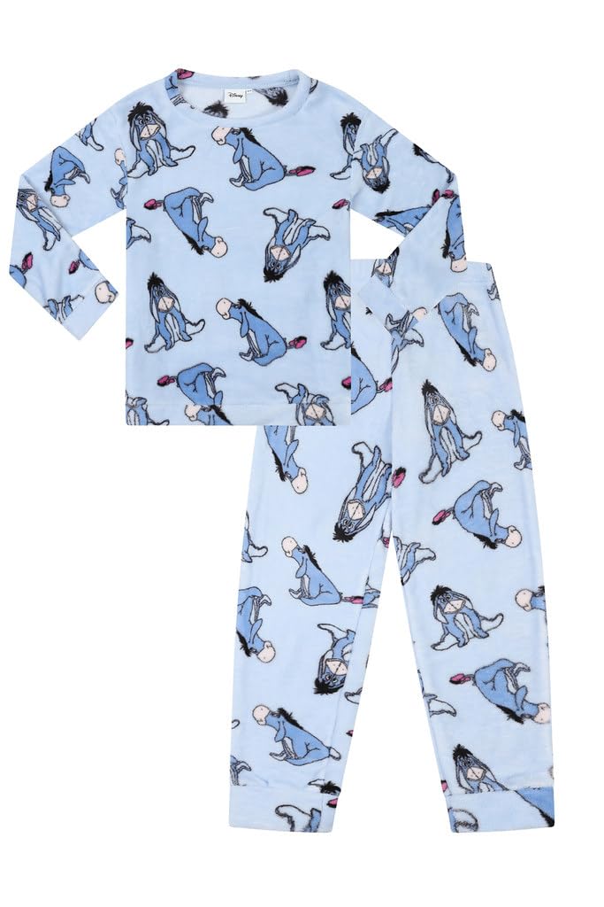 DisneyWomens Eeyore Blue Fleece Long Ladies Pyjama Set
